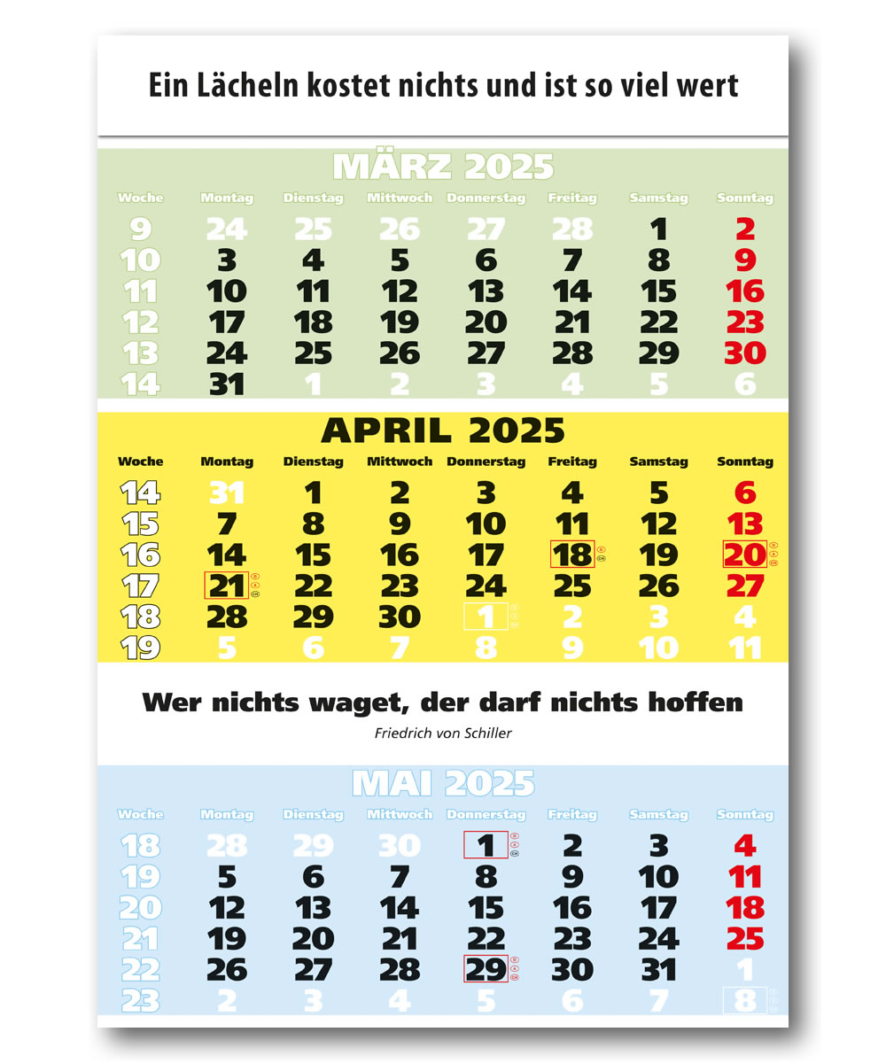 IMPULS 3MonatsSpruchkalender IMPULSSpruchkalender mit Zitaten